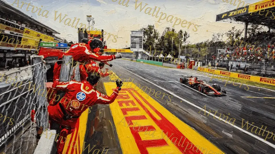 Ferrari on the track