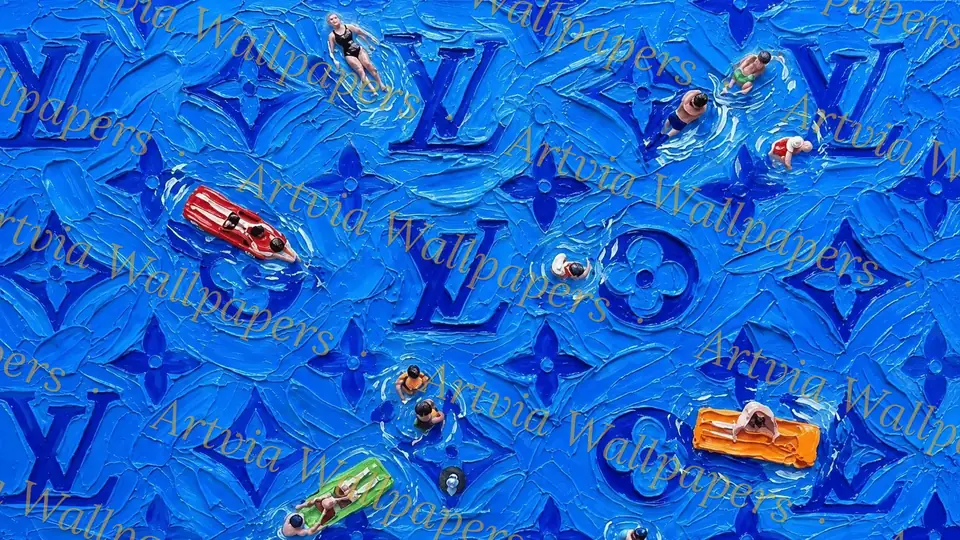 Louis Vuitton monogram pool impasto painting