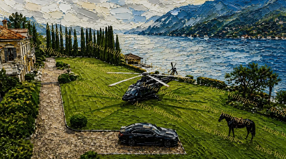 Mansion with supercars